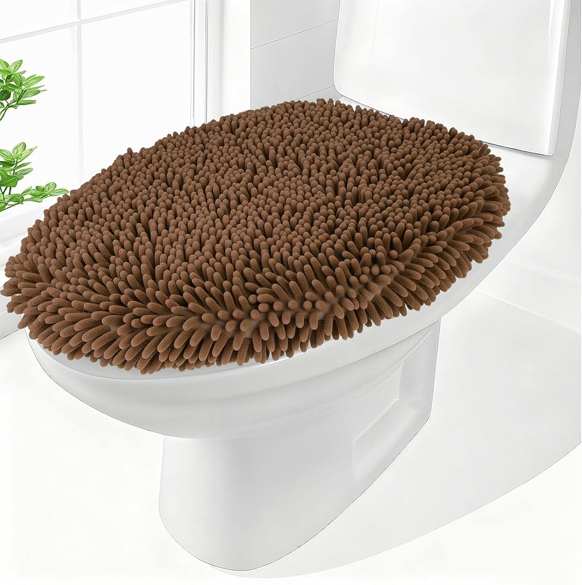 Elongated Toilet Seat Cover ,Adjustable Rubber Backing